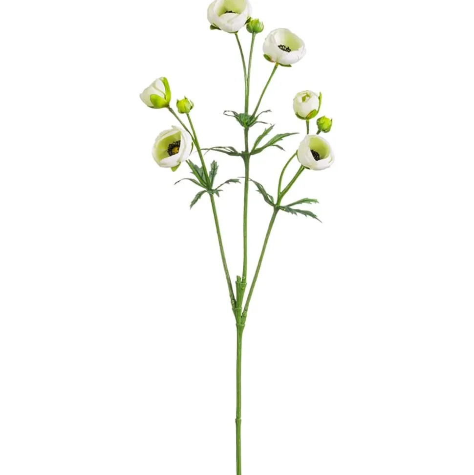 Artificial cream ranuculus flower spray, 25"