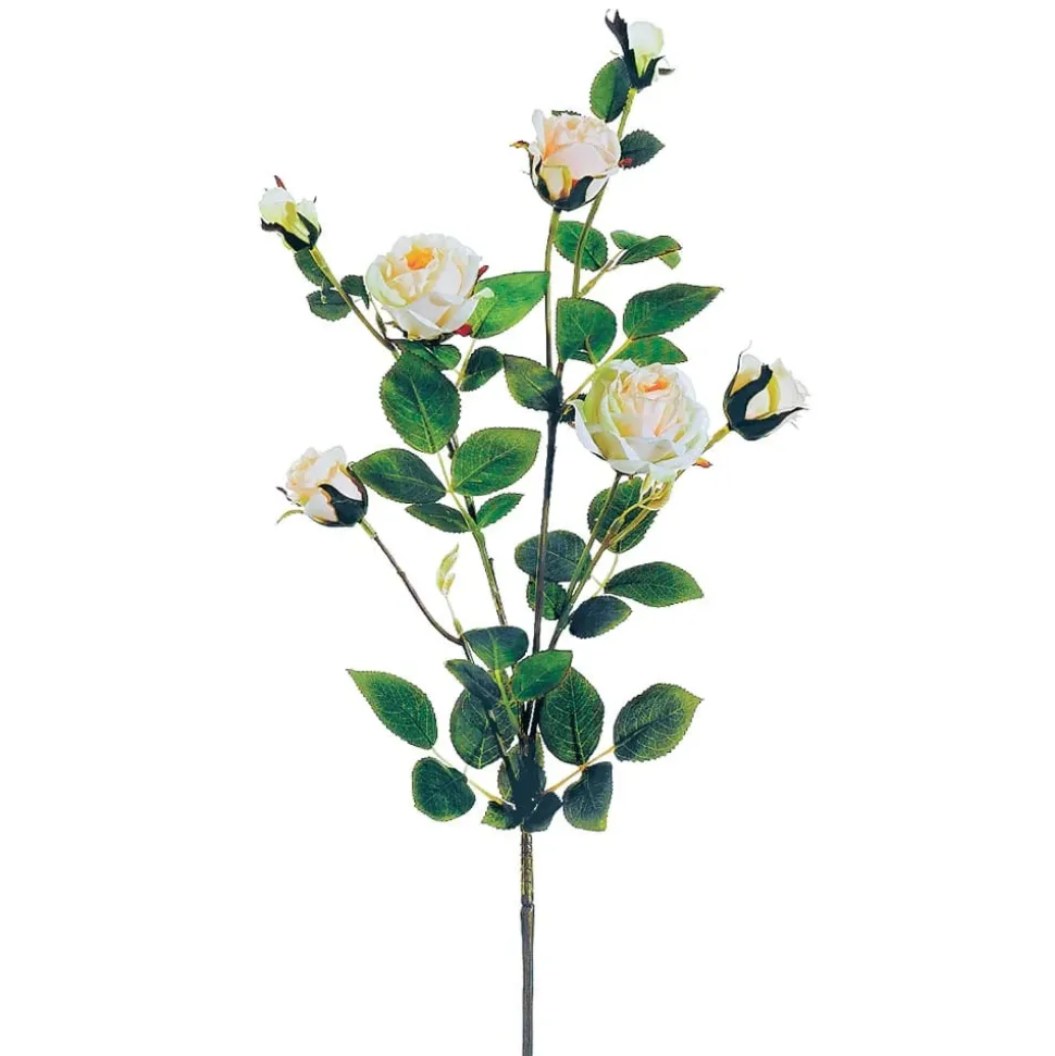 Artificial cream rose stem, 29"