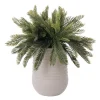 Artificial cycas arrangement in a grey terrazzo beige pot, 26 x 20"