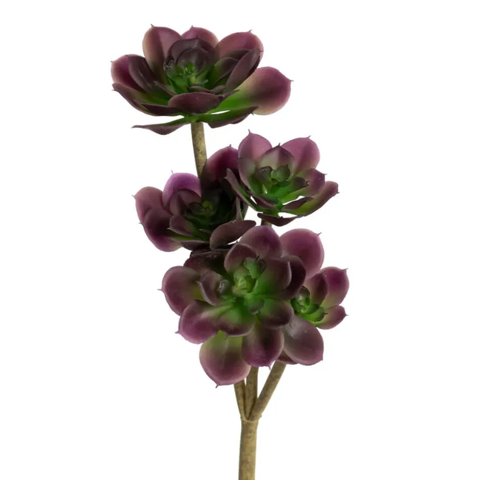 Artificial dark purple houseleek succulent, 16"