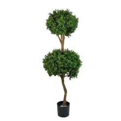 Artificial double boxwood topiary, 54"