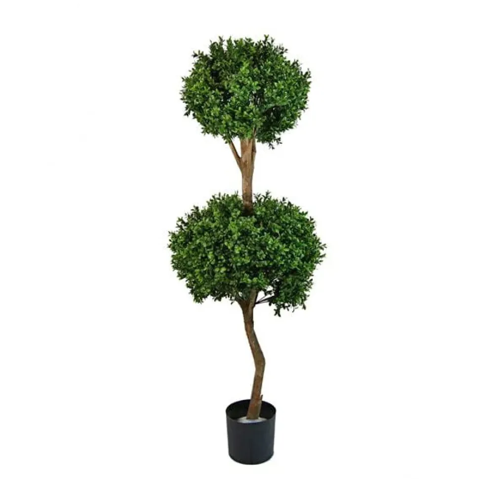 Artificial double boxwood topiary, 54"