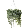 Artificial eucalyptus and fittonia ceiling planter