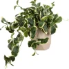 Artificial euonymus foliage in a beige vase