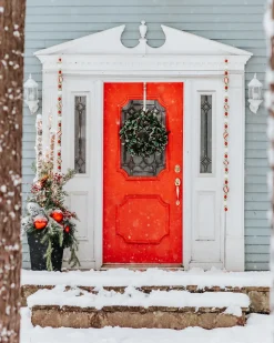 Artificial euphorbia marginata wreath, 22″