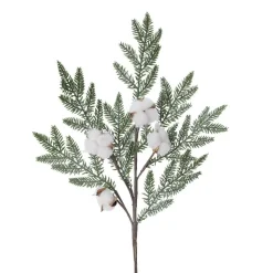 Artificial fern and cotton stem, 32"