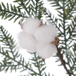 Artificial fern and cotton stem, 32"