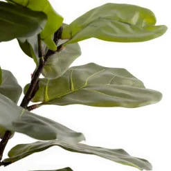 Artificial fiddle-leaf fig in a standing planter