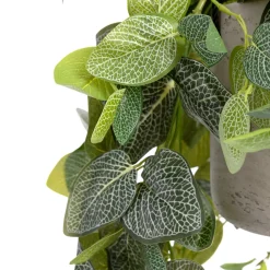 Artificial fittonia plant hanging planter, 37 x 15″