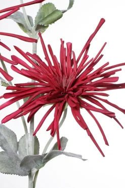 Artificial flower, red chrysanthemum, 32″