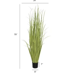 Artificial giant green and yellow grass, 79″
