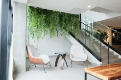 Artificial green and cream hanging ivy plant, 48"