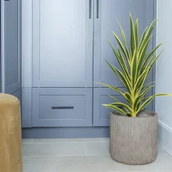 Artificial green and yellow yucca plant, 32″