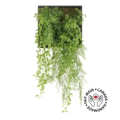 Artificial green cascade plant wall, 18 x 18"