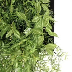 Artificial green cascade plant wall, 18 x 18"