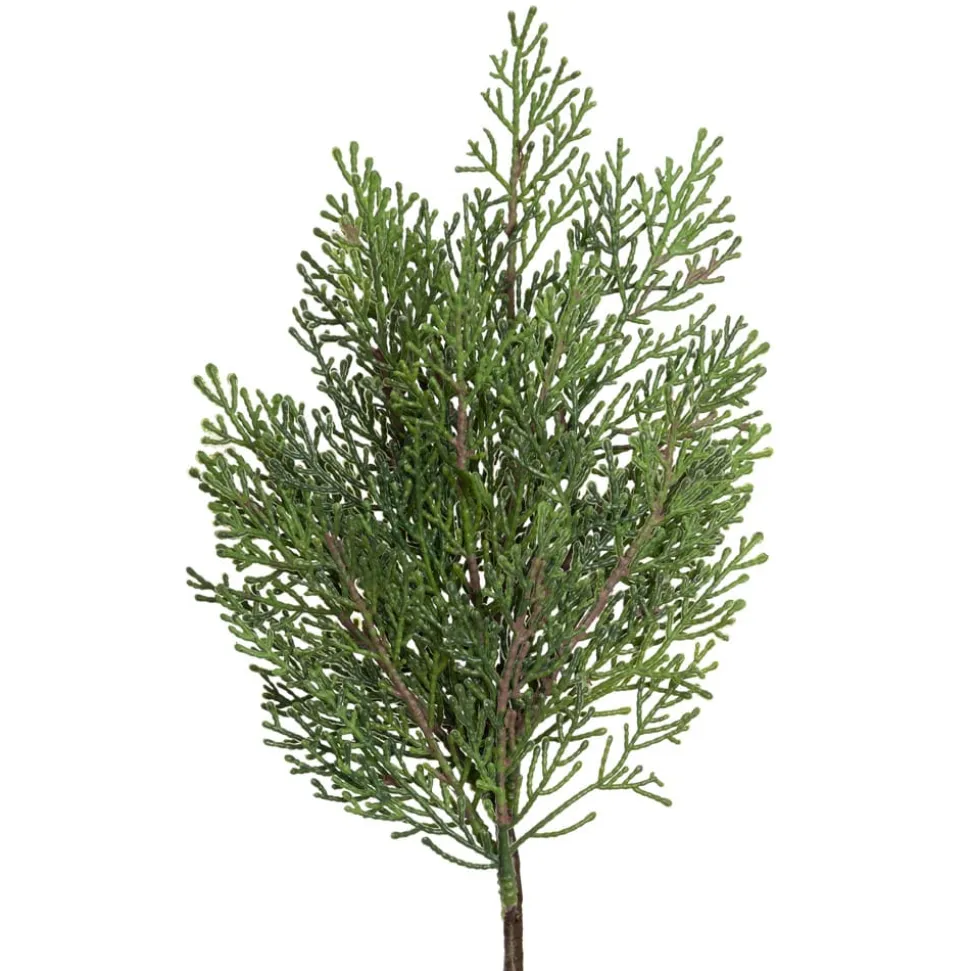 Artificial green cedar stem, 17"