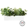 Artificial green plant long centerpiece, 12 x 23"