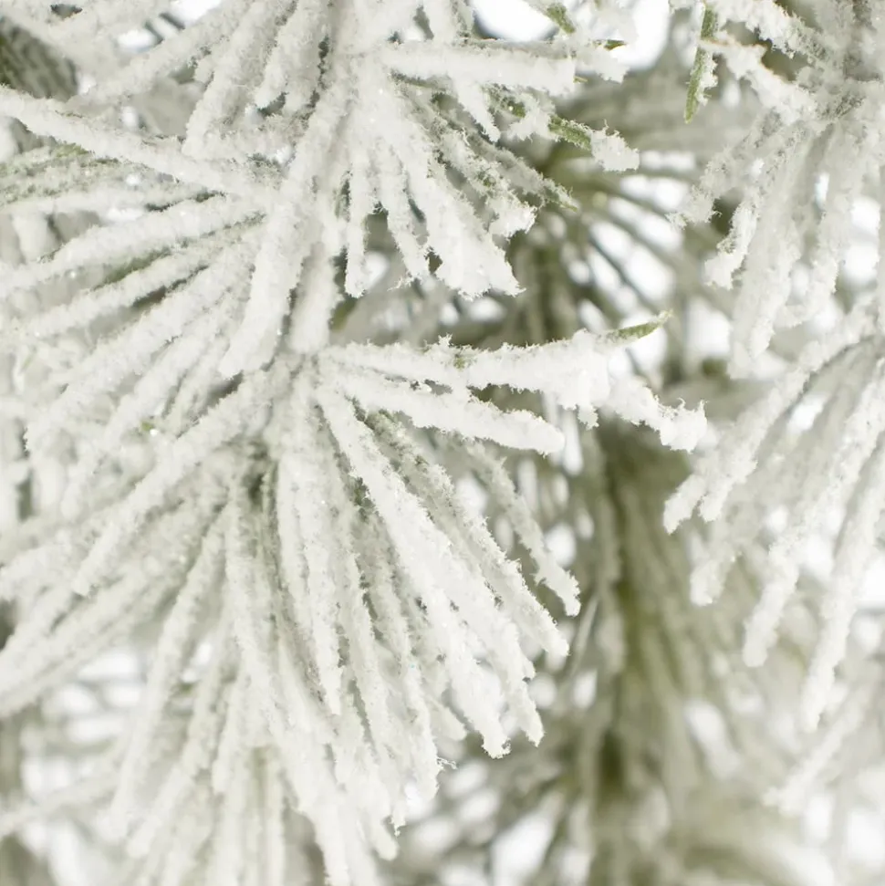 Artificial hanging flocked pine branch, 48"