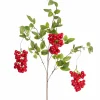 Artificial hanging foliage with red berries, 40"