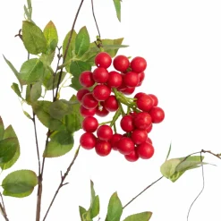 Artificial hanging foliage with red berries, 40"