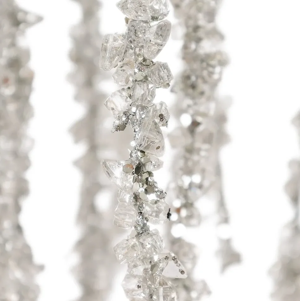 Artificial hanging frosted willow spray, 35"