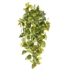 Artificial hanging variegated pothos, 32″