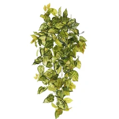 Artificial hanging variegated pothos, 32″
