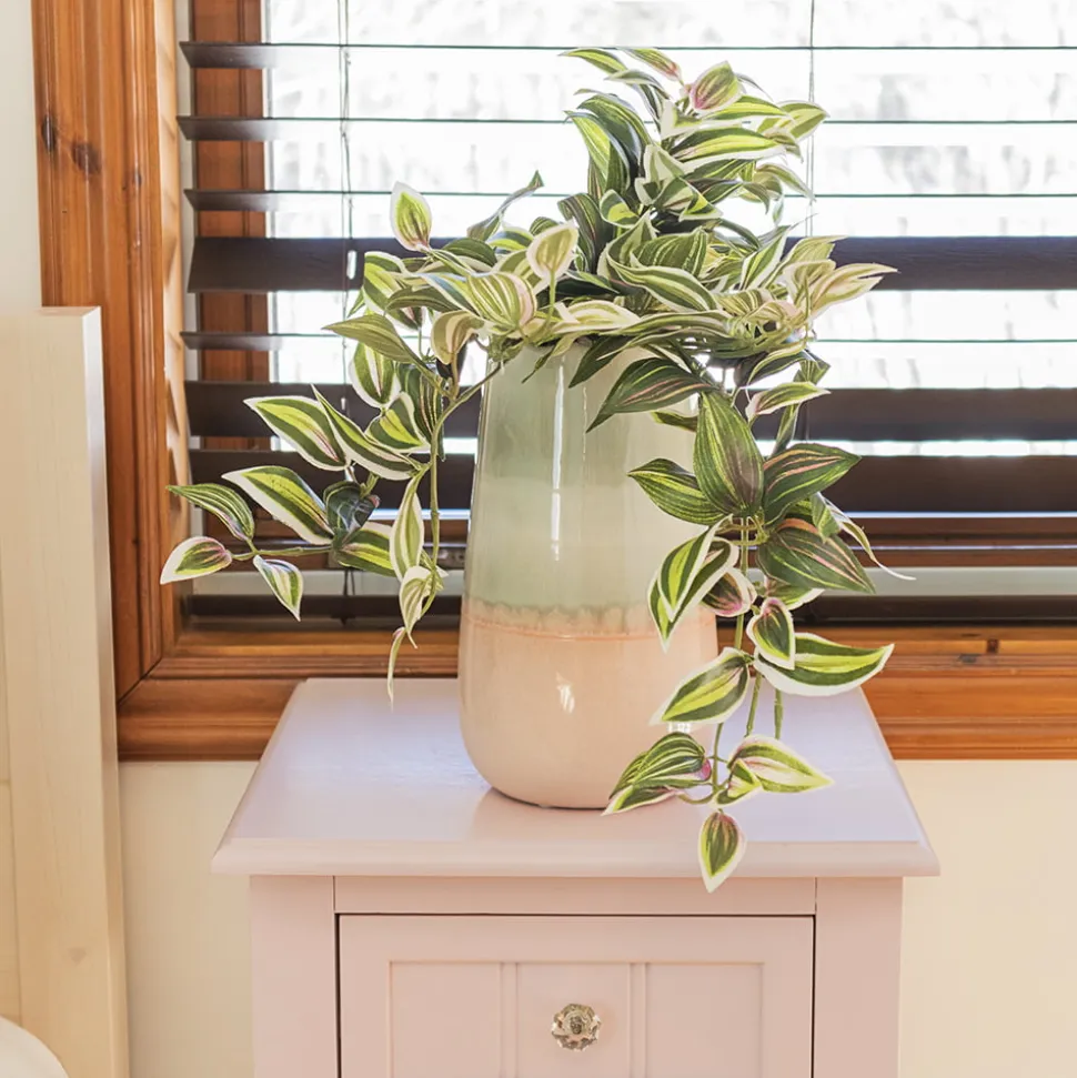 Artificial hanging wandering jew plant, 16″