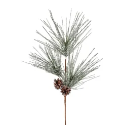 Artificial iced long needle sparkle pine spray, 31"