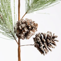 Artificial iced long needle sparkle pine spray, 31"