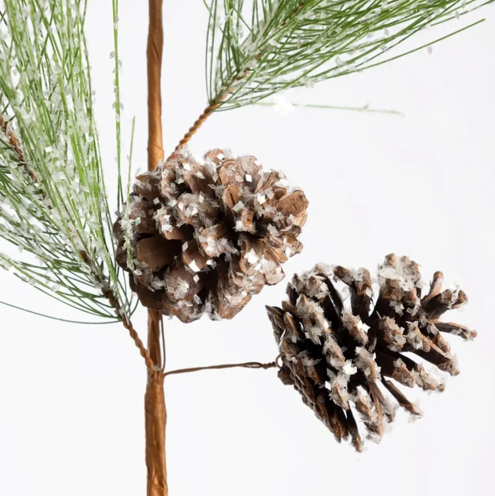 Artificial iced long needle sparkle pine spray, 31"