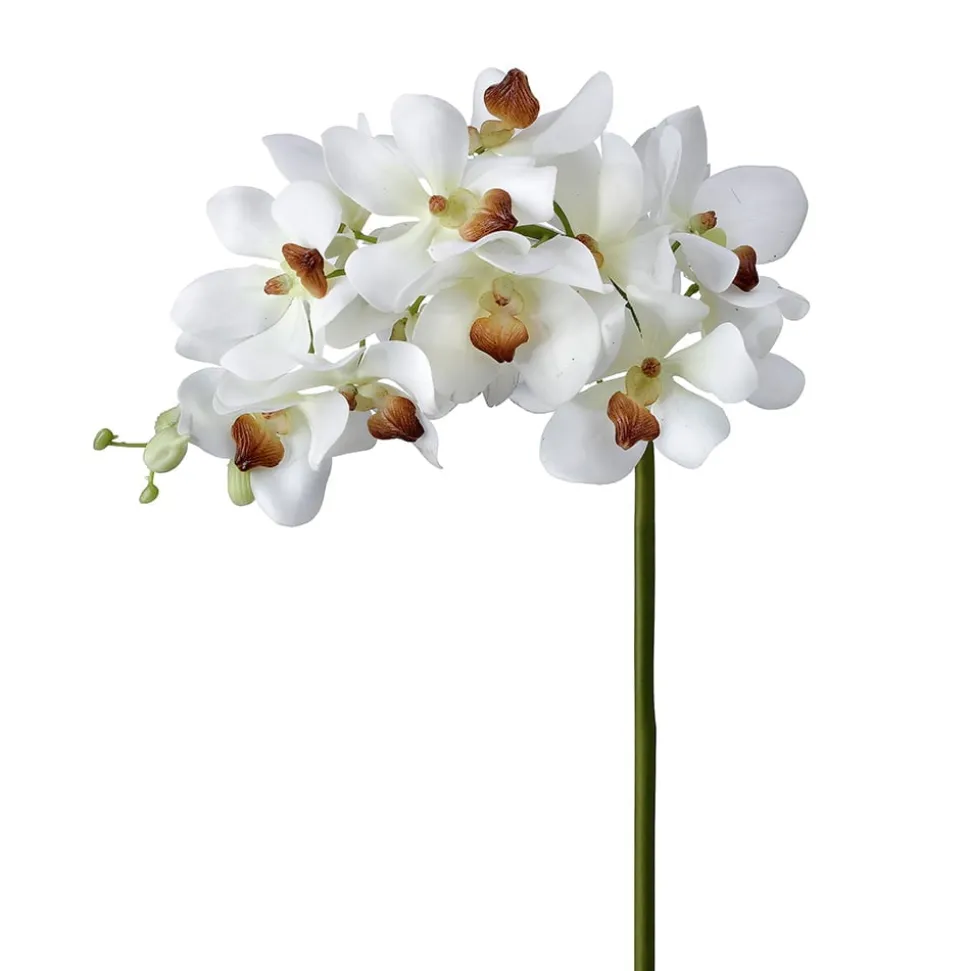 Artificial just cut white vanda orchid, 27"