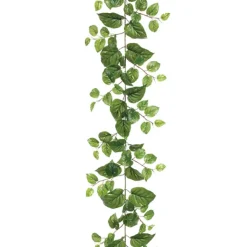 Artificial large leaf pothos garland, 72"