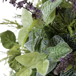 Artificial lavender and fern hanging arrangement, 37 x 22"