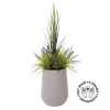 Artificial lavender and grass in a grey terrazzo beige pot, 55"