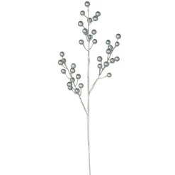 Artificial light blue berry pick, 17″