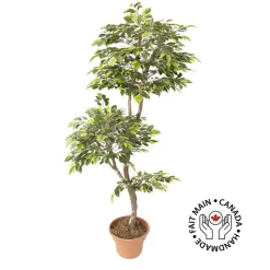 Artificial lime green mini ficus handmade tree