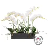Artificial long white orchid centerpiece