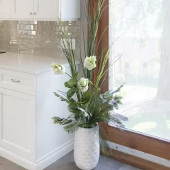 Artificial medinilla magnifica white green flower, 32″