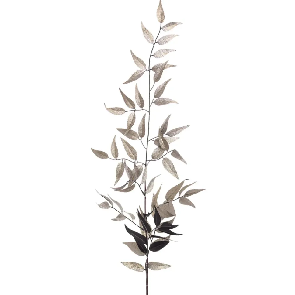 Artificial metallic ruscus stem, 36"
