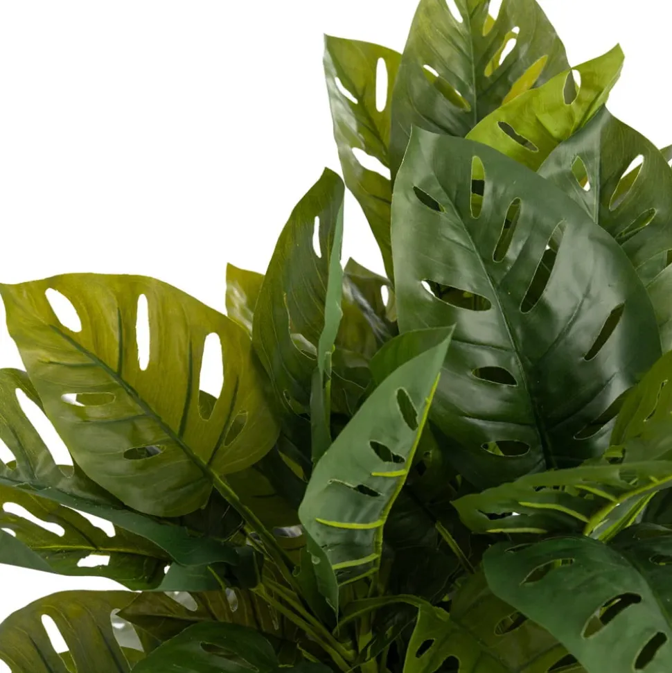 Artificial monstera in a black pot, 24 x 20"