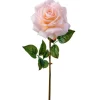 Artificial open pink rose, 27"