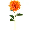 Artificial orange dahlia flower, 27"