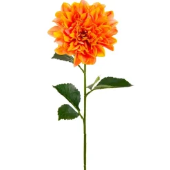 Artificial orange dahlia flower, 27"