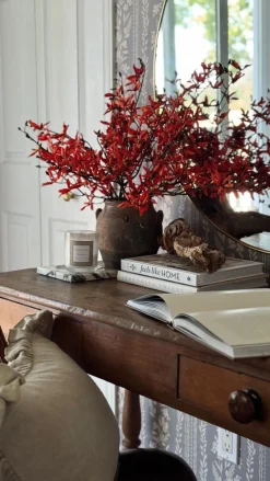 Artificial orange dendrodium orchid, 30″