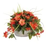 Artificial orange hibiscus outdoor centerpiece, 14 x 20″