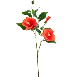 Artificial orange hibiscus flower, 42"