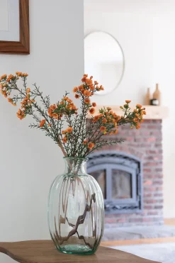 Artificial orange wax flower, 31″