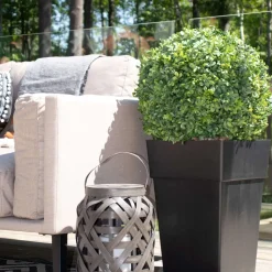 Artificial outdoor potted boxwood ball topiary, 33