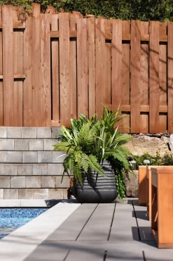 Artificial outdoor potted greenery and fern mix, 36 x 27"